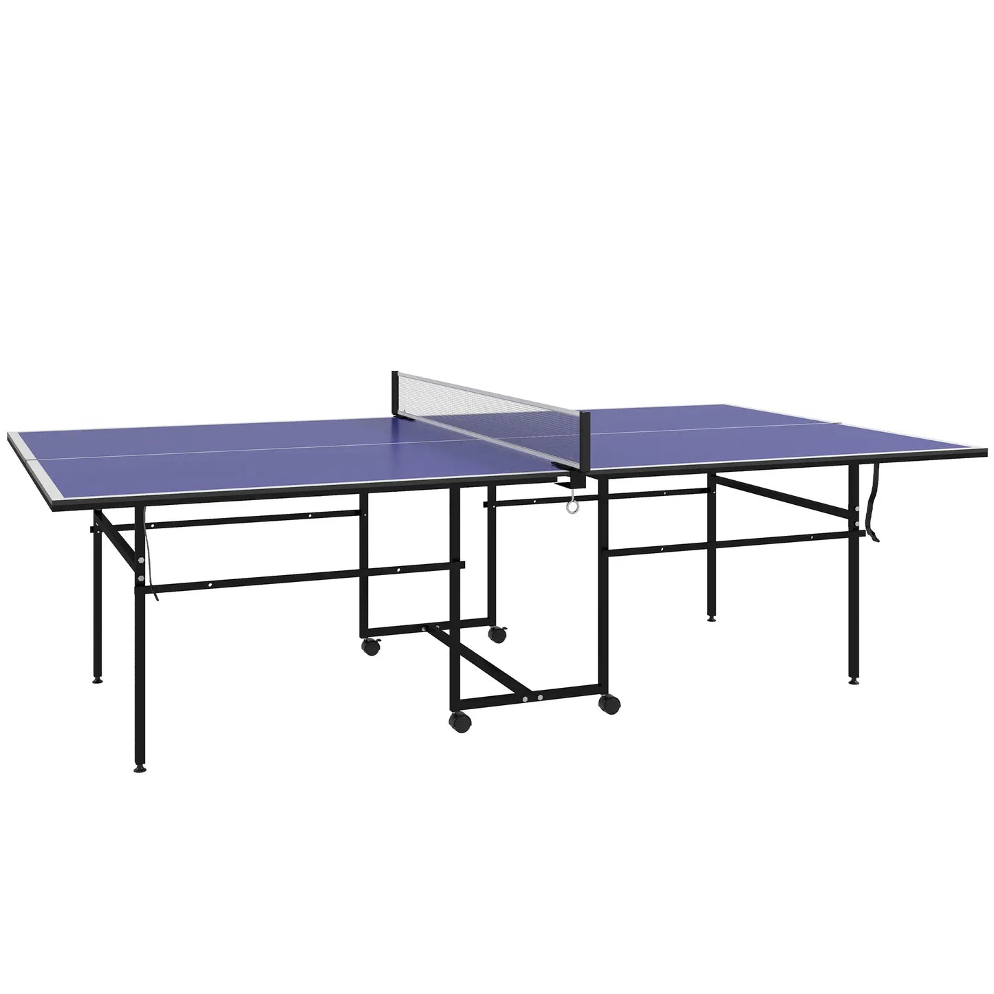 Full Size Table Tennis Table, Folding with Net, Paddles, Balls, Wheels, Blue Game Tables at Gallery Canada