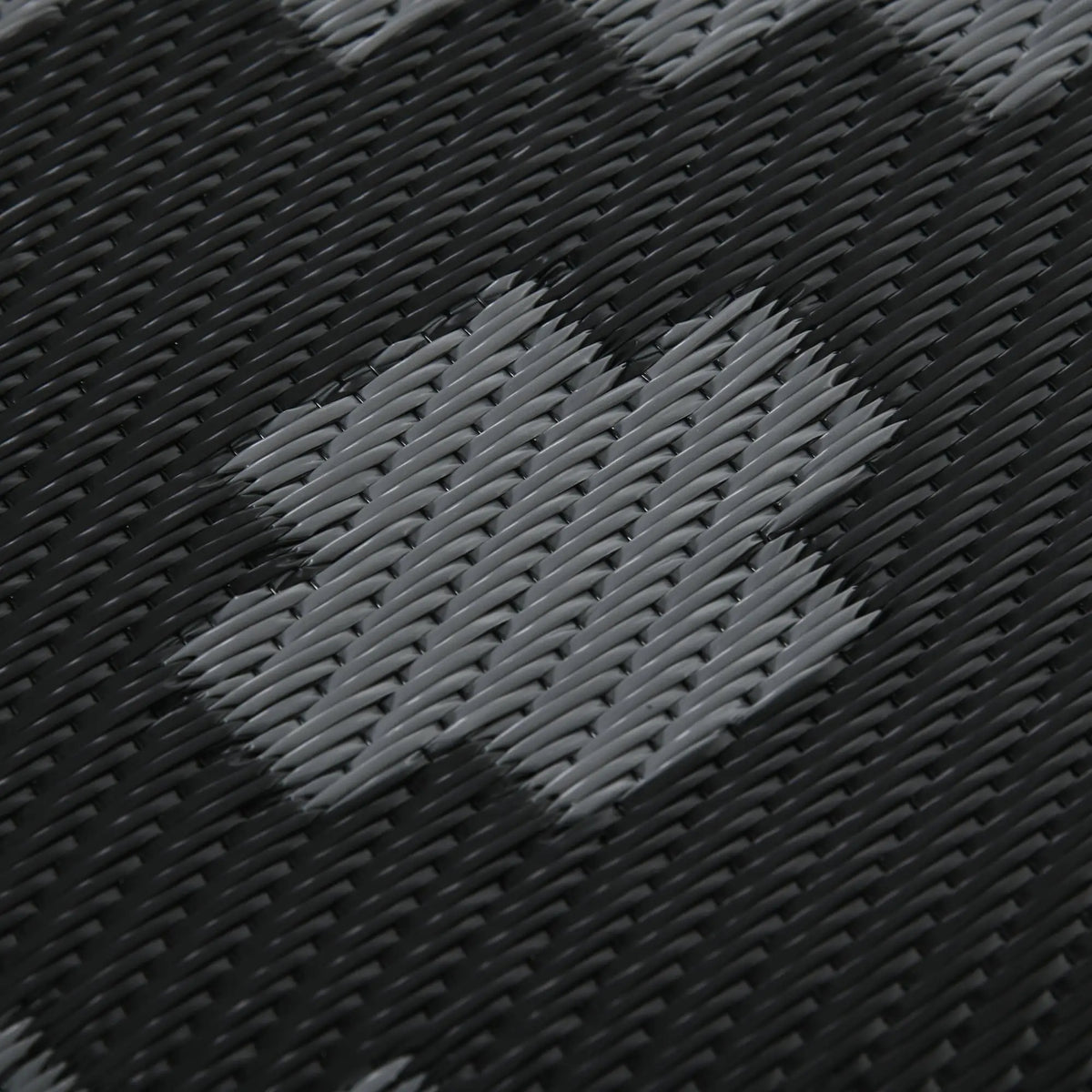Reversible Outdoor Rug, Waterproof, 9' x 18', Geometric, Black Grey Outdoor Reversible Rugs at Gallery Canada