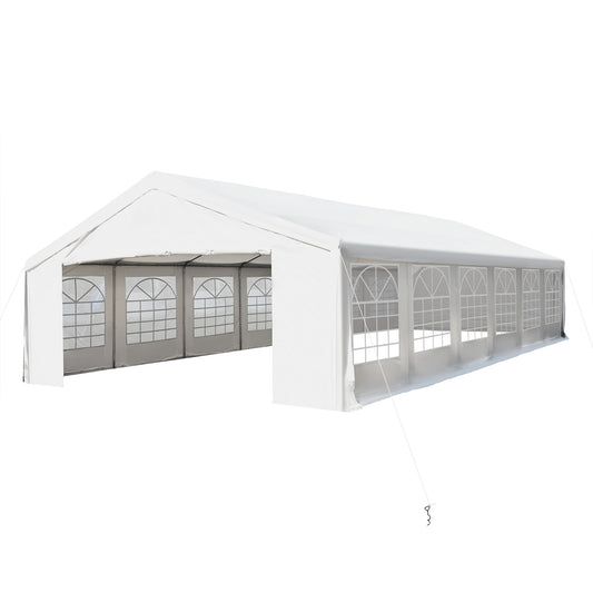 40' x 20' Large Outdoor Party Event Tent Patio Gazebo Canopy with Removable Sidewall, White at Gallery Canada