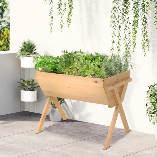39'' x 28'' Raised Garden Bed with Legs, Elevated Wooden Planter Box Elevated Garden Beds Natural at Gallery Canada