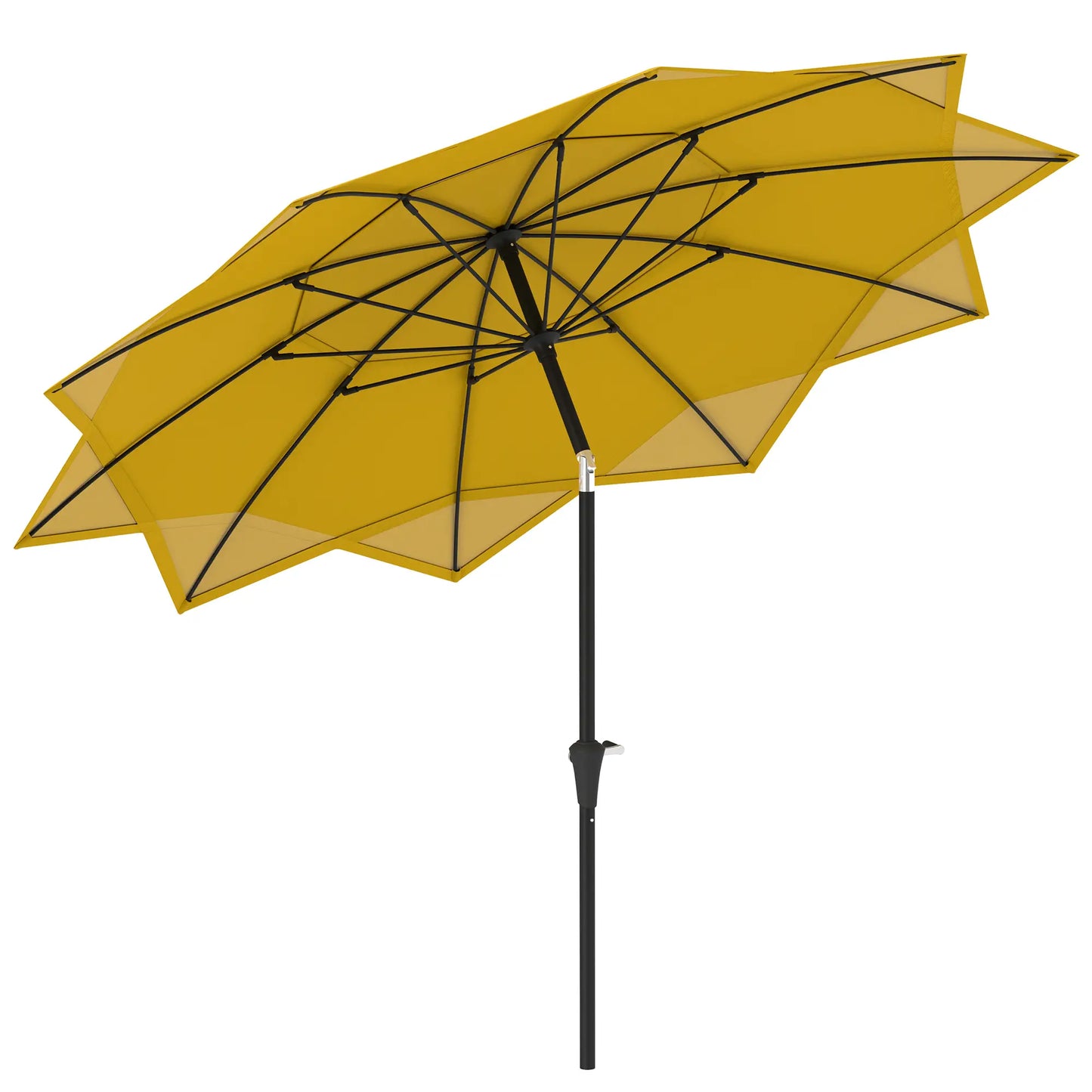8.5FT Parasol, 10 Ribs, Air Vents, Crank Handle, Tilt, Yellow Sun Umbrellas at Gallery Canada