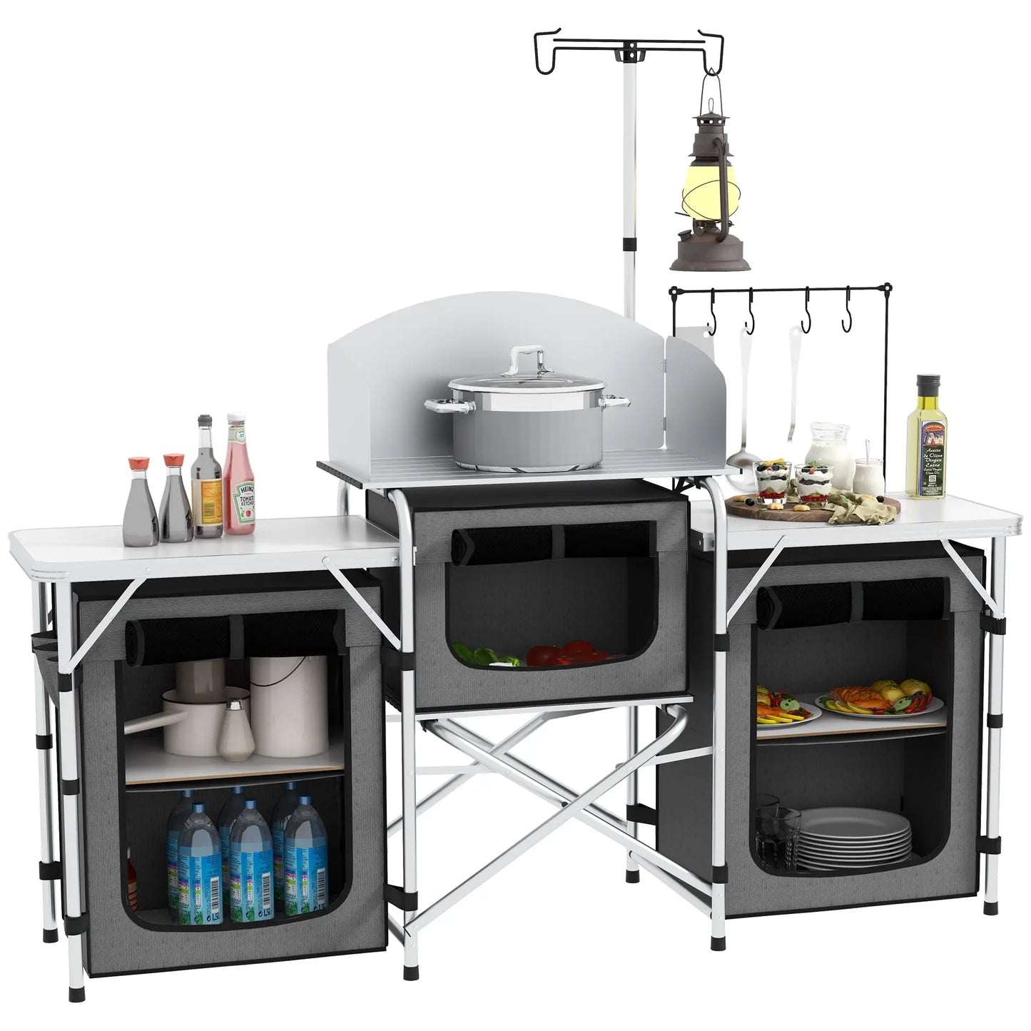 Portable Aluminum Camping Table, Fabric Cupboards, Windshield, Grey Picnic Tables & Camping Chairs at Gallery Canada