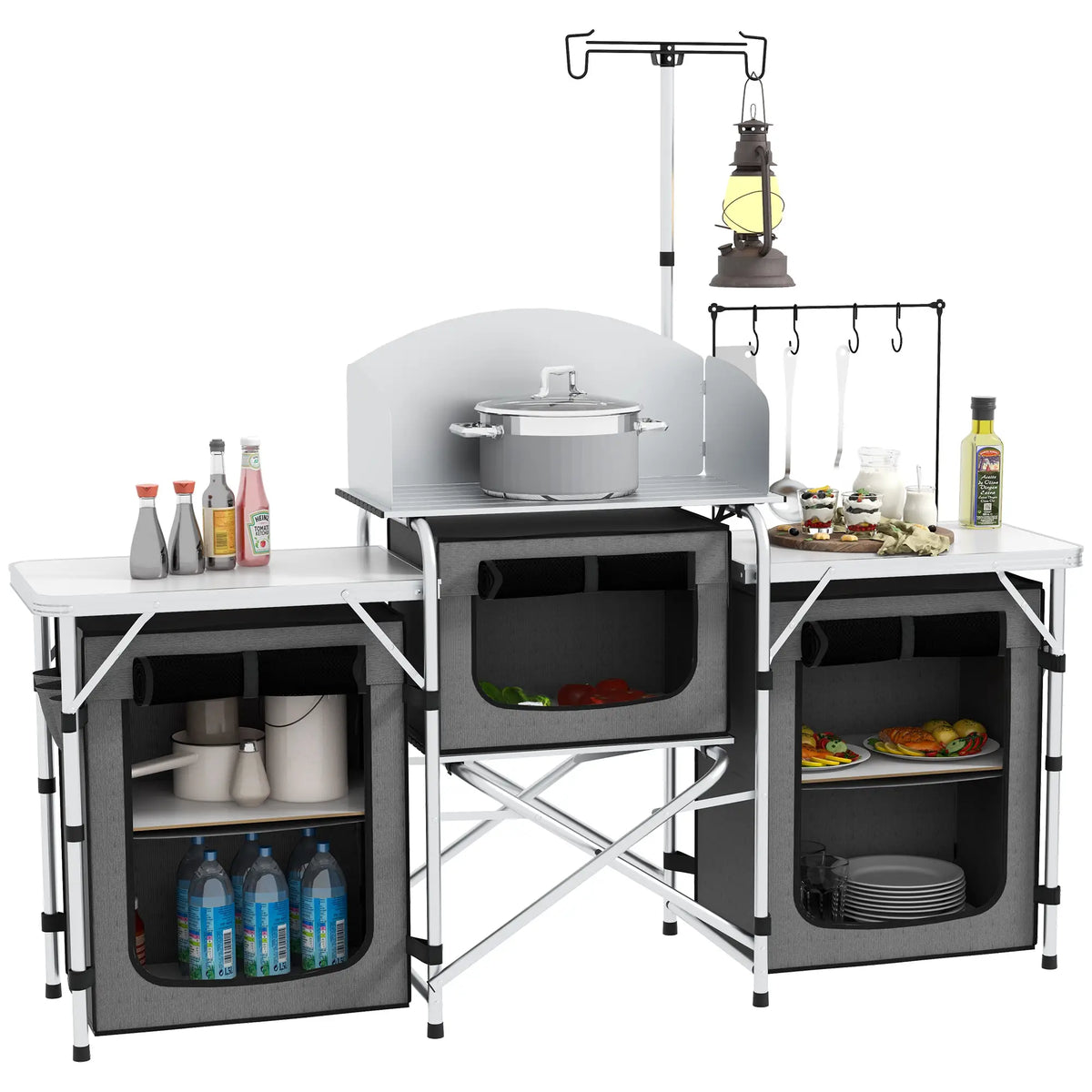 Portable Aluminum Camping Table, Fabric Cupboards, Windshield, Grey Picnic Tables & Camping Chairs at Gallery Canada