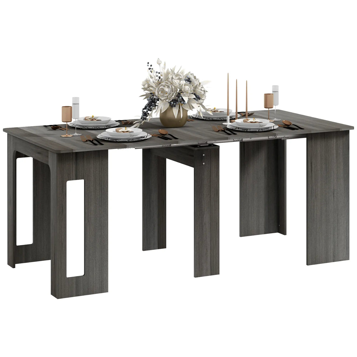 Extendable Dining Table, Expandable Kitchen Table, Seats 6, Grey Dining Tables at Gallery Canada
