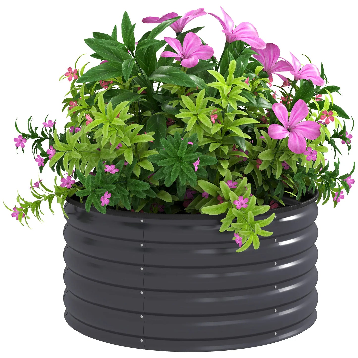 Galvanized Raised Flower Bed, 3x3x1.5 ft, Dark Grey Raised Garden Beds at Gallery Canada