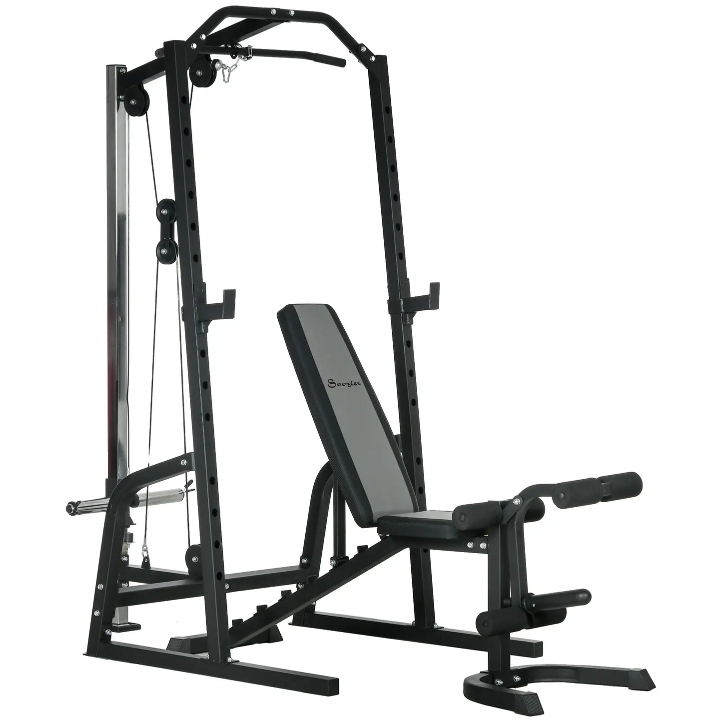 Smith Machine, Power Cage w/ Adjustable Bench, Barbell Bar, Cable Pulley, 15-Level Squat Rack Power Towers at Gallery Canada