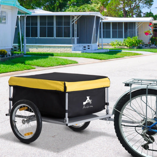 Bicycle Cargo Trailer, Utility Cart, Garden Carrier, Yellow Bike Cargo Trailers Yellow, Black at Gallery Canada