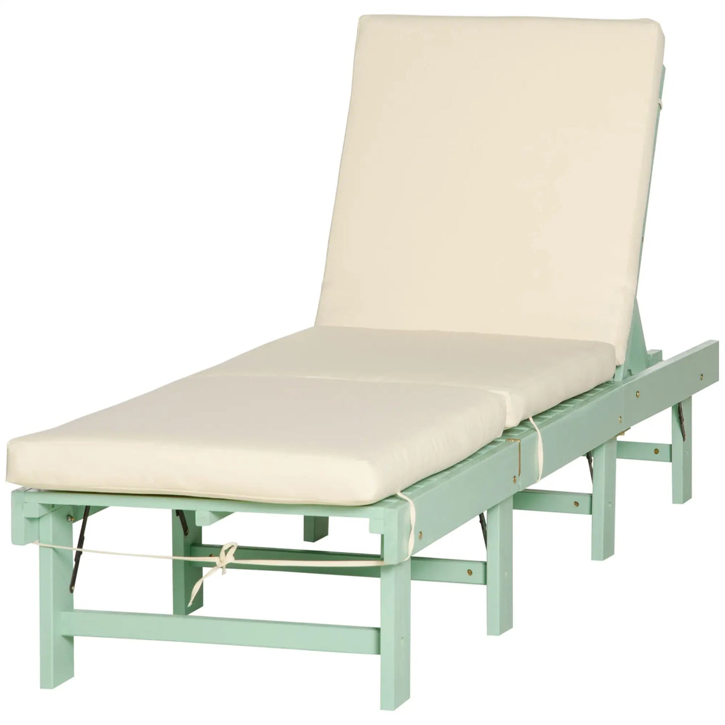 Wooden Folding Chaise Lounge, Outdoor Chair, Adjustable Back, Green Chaise Loungers at Gallery Canada