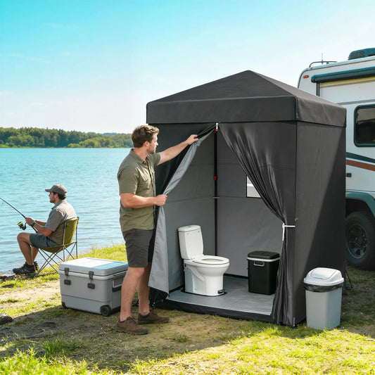 5 x 5 ft Compact Pop Up Canopy Tent, UPF 50+ Changing Room, Black Pop Up Canopies Black at Gallery Canada