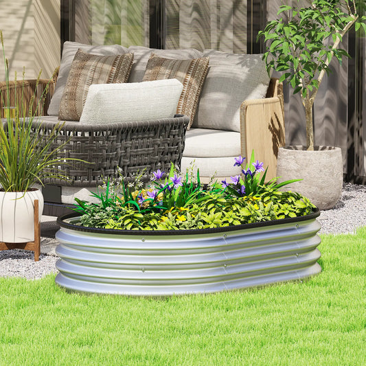 Galvanized Raised Garden Bed, 4 x 3 x 1 ft, Silver Galvanized Planter Boxes Silver at Gallery Canada