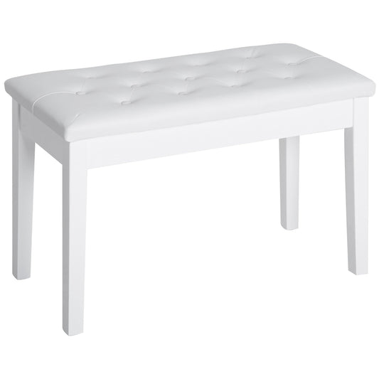 30" Padded Storage Piano Bench Artist Keyboard Seat Faux Leather (White) - Gallery Canada