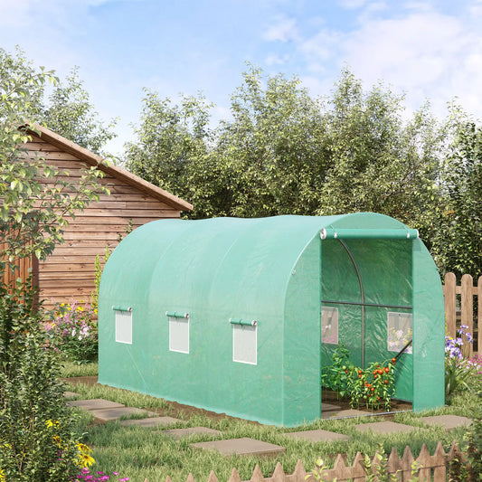 13' x 6' x 6' Walk-In Greenhouse, PE Cover, Green Walk In Greenhouses Green at Gallery Canada