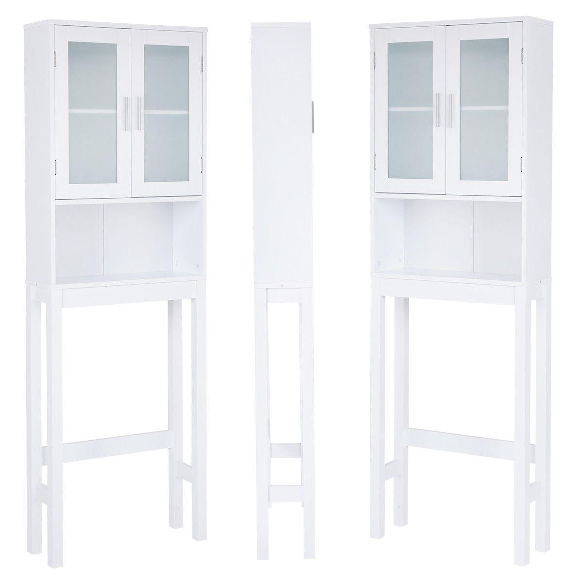 Wooden over the toilet Storage Cabinet with Tower Rack, White at Gallery Canada