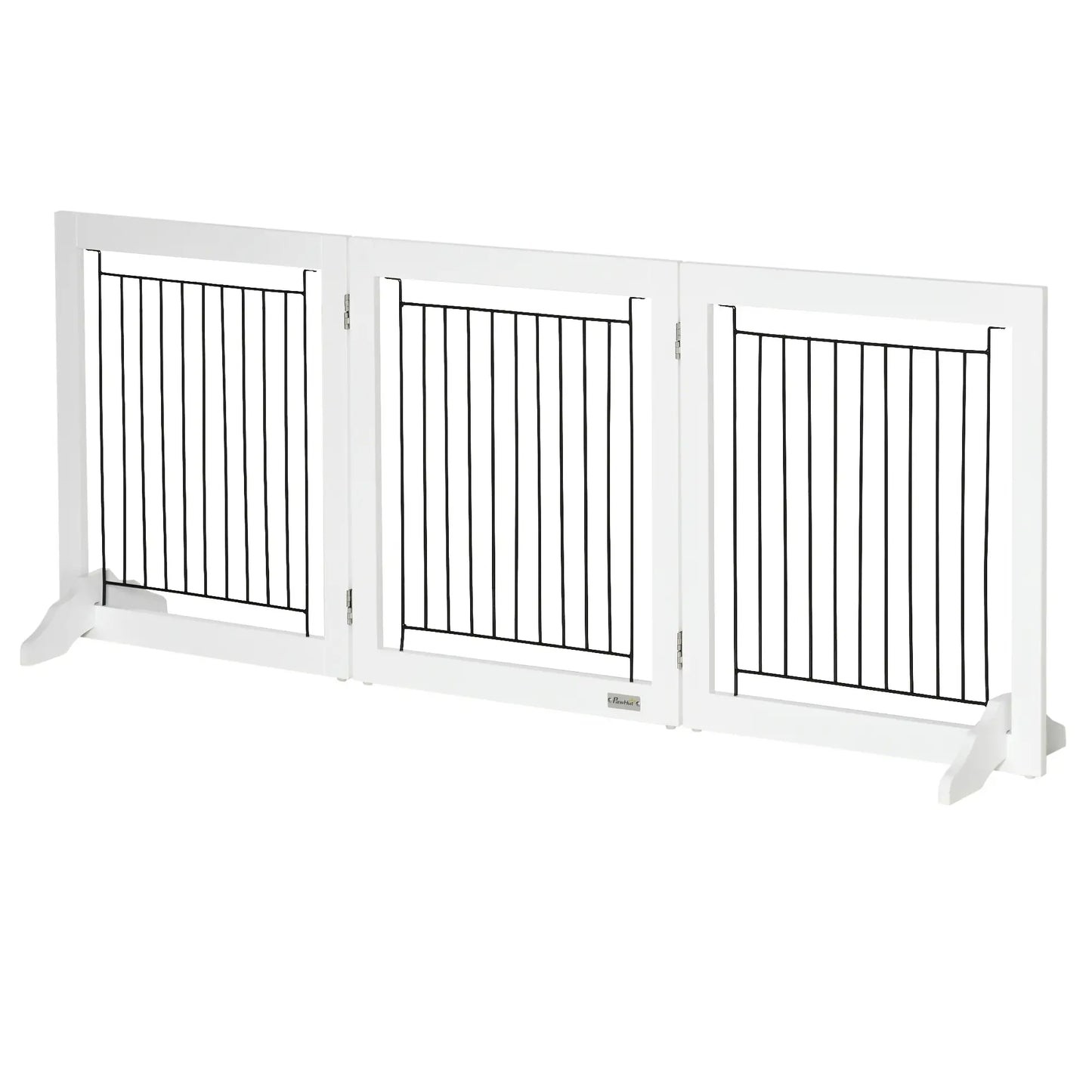 Freestanding Pet Gate, 24" High, 3 Panels, White Houses, Kennels & Pens at Gallery Canada