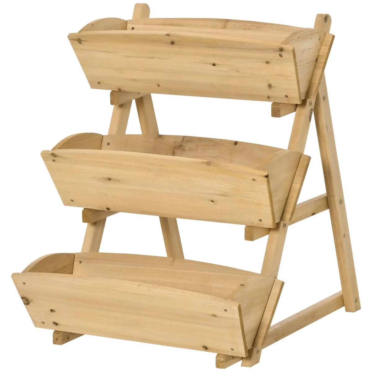 Lit de jardin surélevé à 3 niveaux, Kit de bac à plantes en bois surélevé