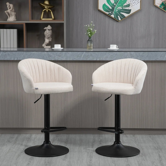 Swivel Counter Height Barstools Set of 2, Adjustable Height, Beige Bar Stools Beige, Black at Gallery Canada