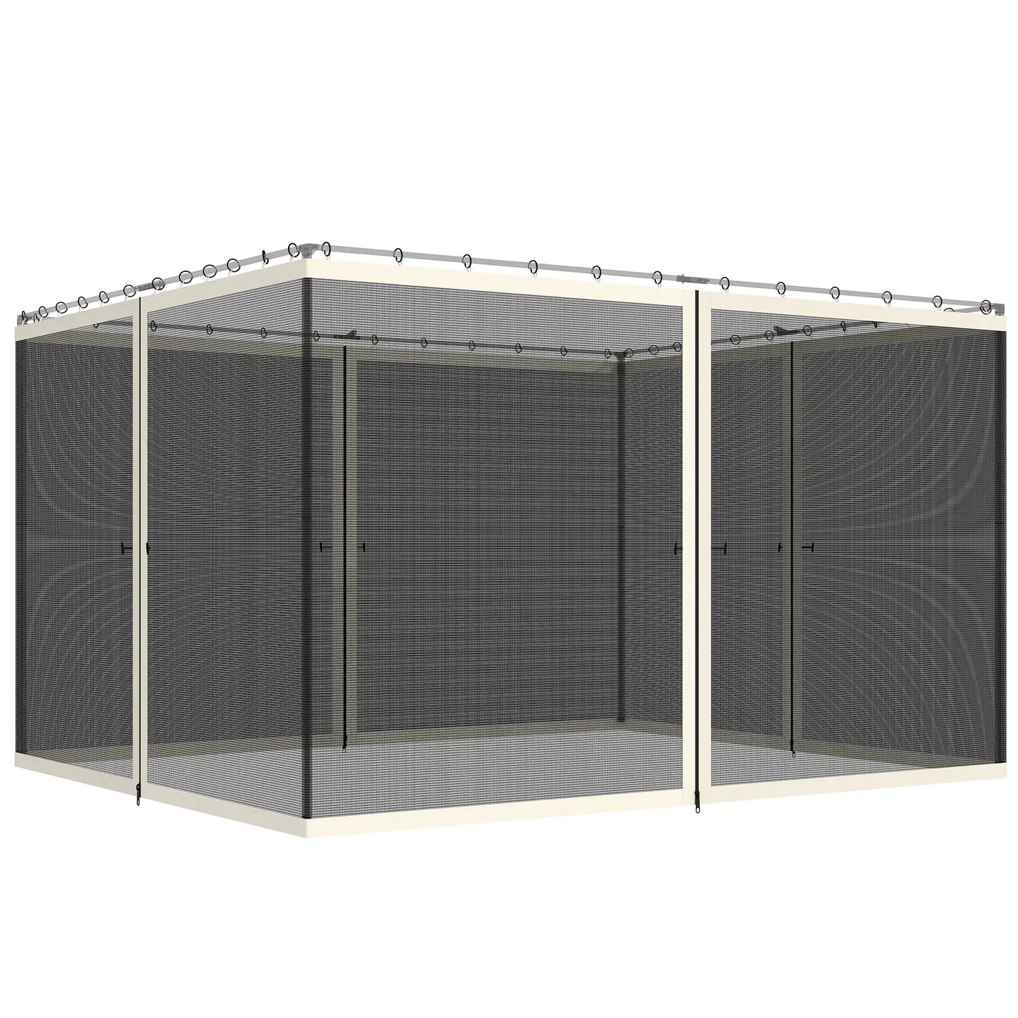 Mosquito Netting for Gazebo, 10' x 12', Cream White, Black Gazebo Sidewalls at Gallery Canada