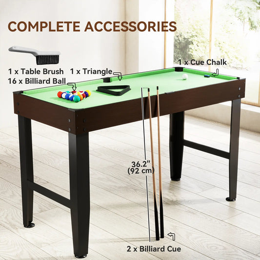 55 Inch Mini Pool Table, 2 Cues, 16 Balls, Accessories, Green Game Tables at Gallery Canada