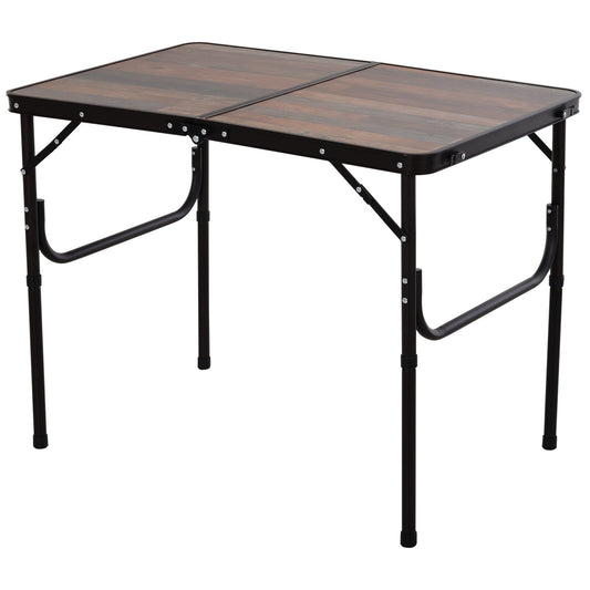35.5" Outdoor Folding Portable Camping Picnic Table with Adjustable Height, Aluminum Frame for BBQ, Party, Coffee - Gallery Canada