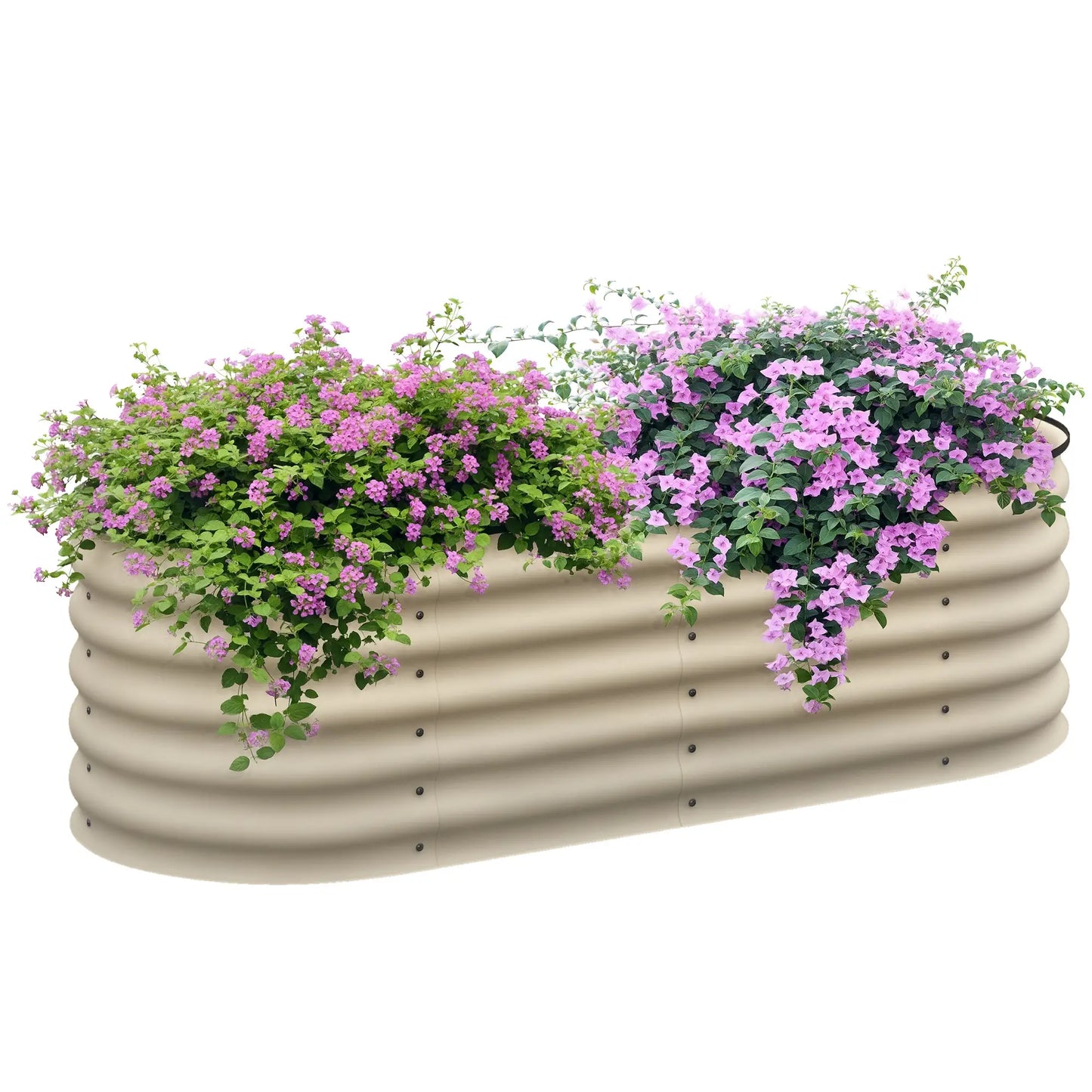 5 x 2 x 1.5 FT Galvanized Steel Raised Garden Bed, Cream White Galvanized Planter Boxes at Gallery Canada