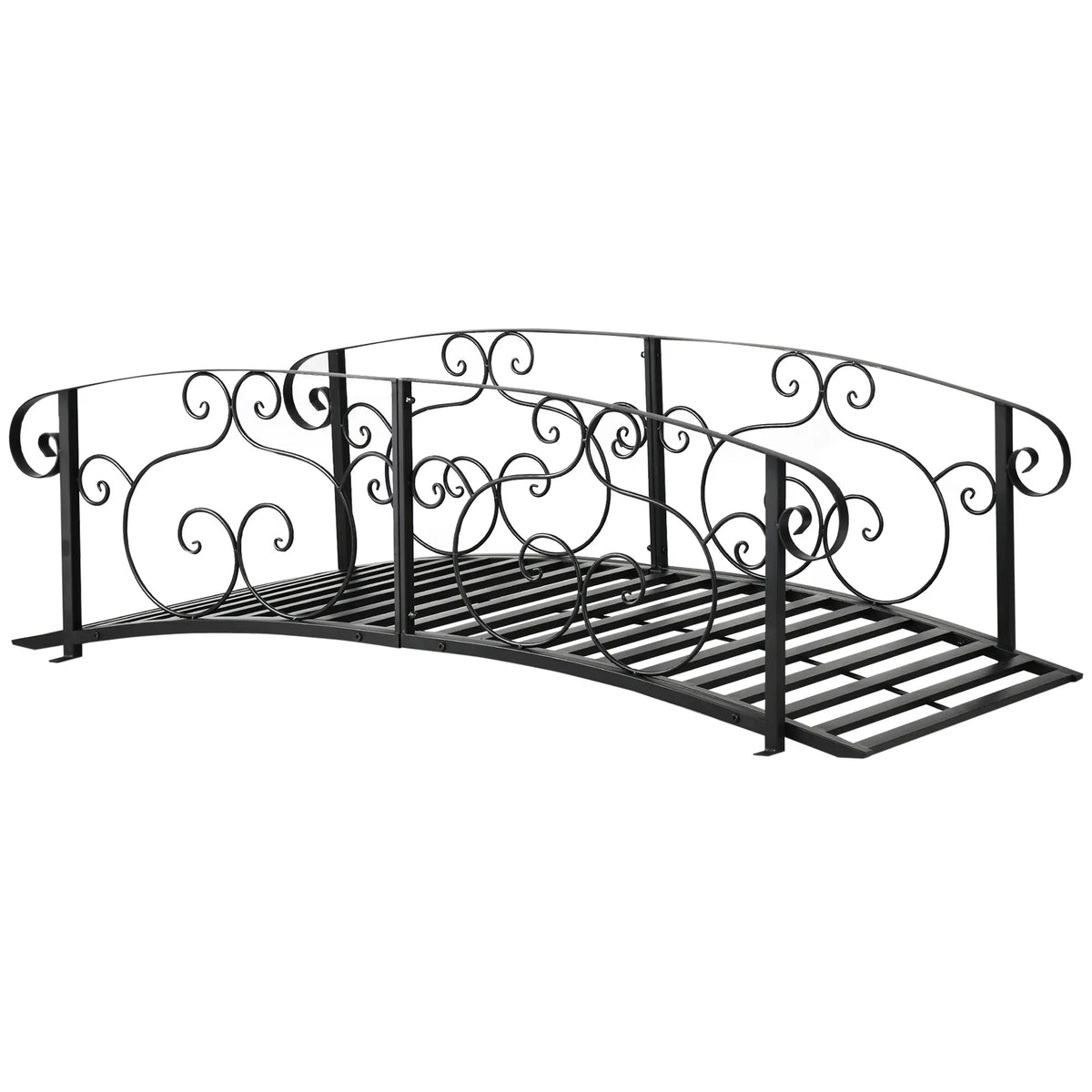 6FT Steel Garden Bridge, Safety Siderails, Arc Landscaping, Black Garden Bridges at Gallery Canada