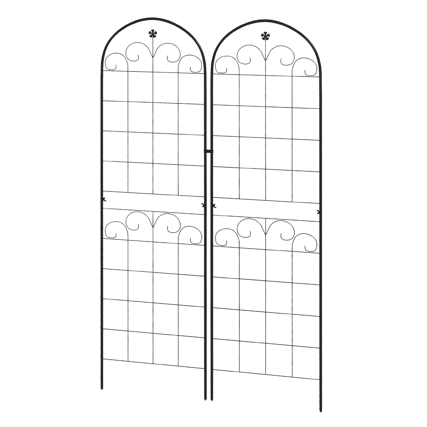 2 Pcs Metal Garden Trellis, Outdoor Plant Support, Patio Lawn Backyard Plant Stands at Gallery Canada
