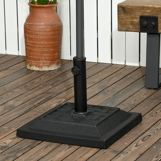 26 lb Heavy Duty Patio Umbrella Base, Square Resin Stand, Outdoor, Black Umbrella Bases Black at Gallery Canada