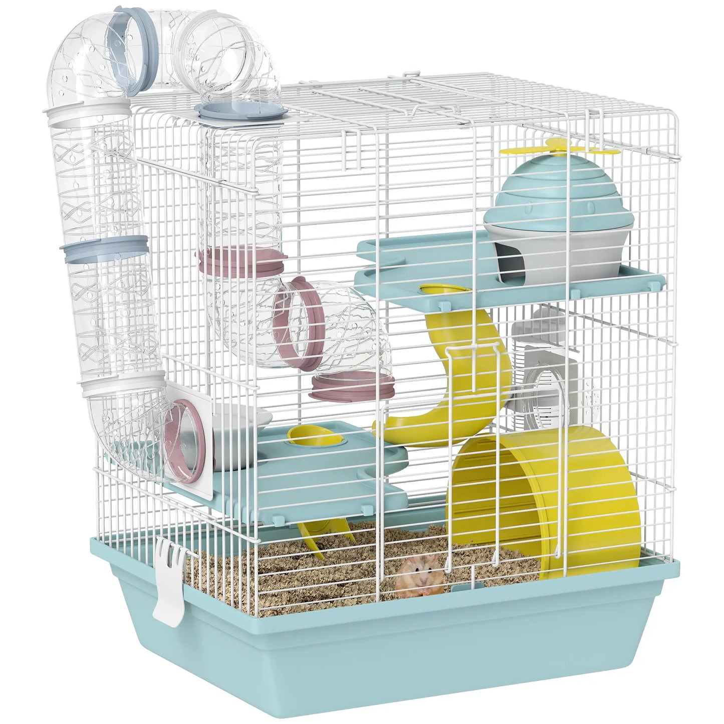 3-Level Hamster Cage With Exercise Wheel, Play Tube, Water Bottle, Blue Hamster Cages at Gallery Canada