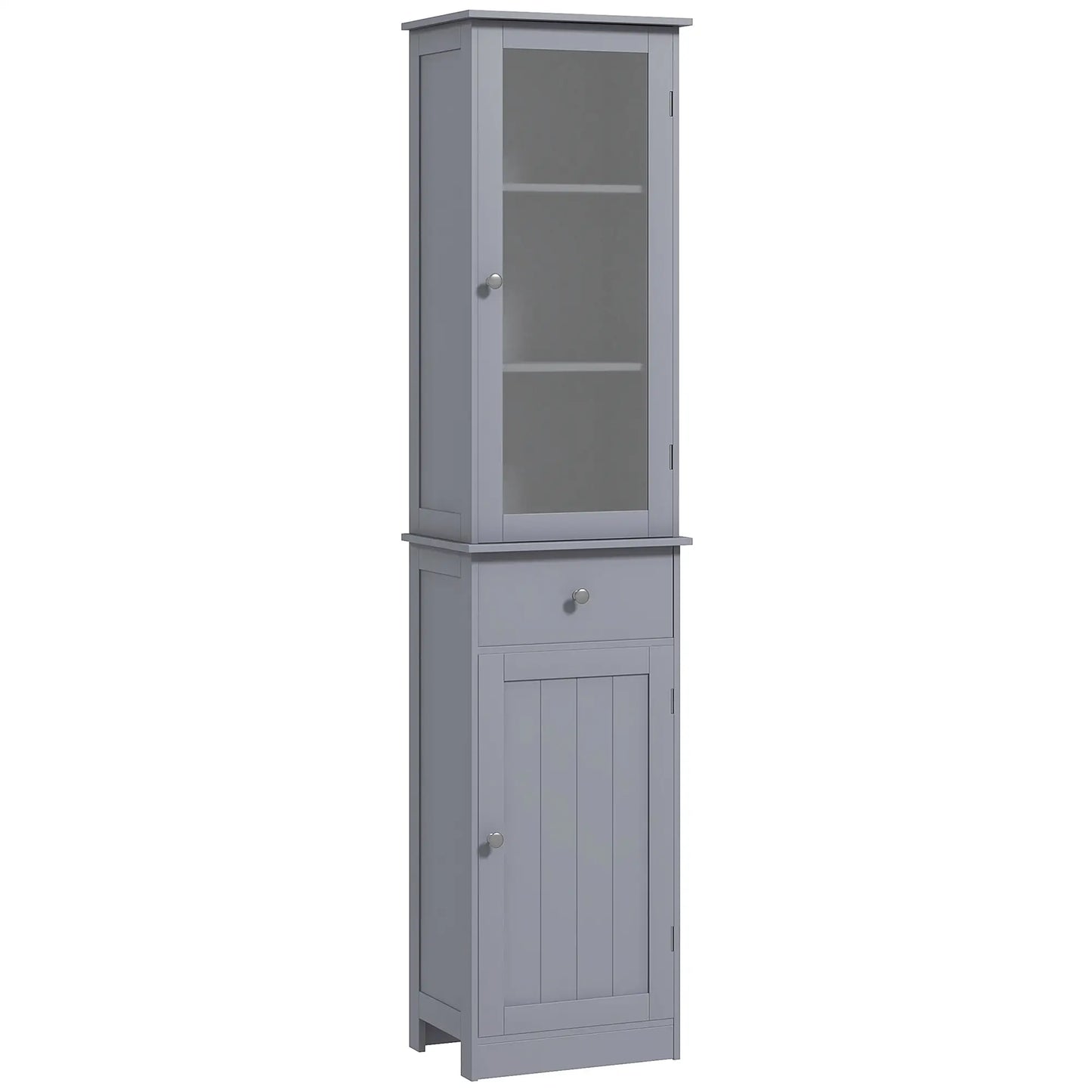 Tall Bathroom Cabinet, 2 Doors, Adjustable Shelves, Grey Bathroom Cabinets at Gallery Canada