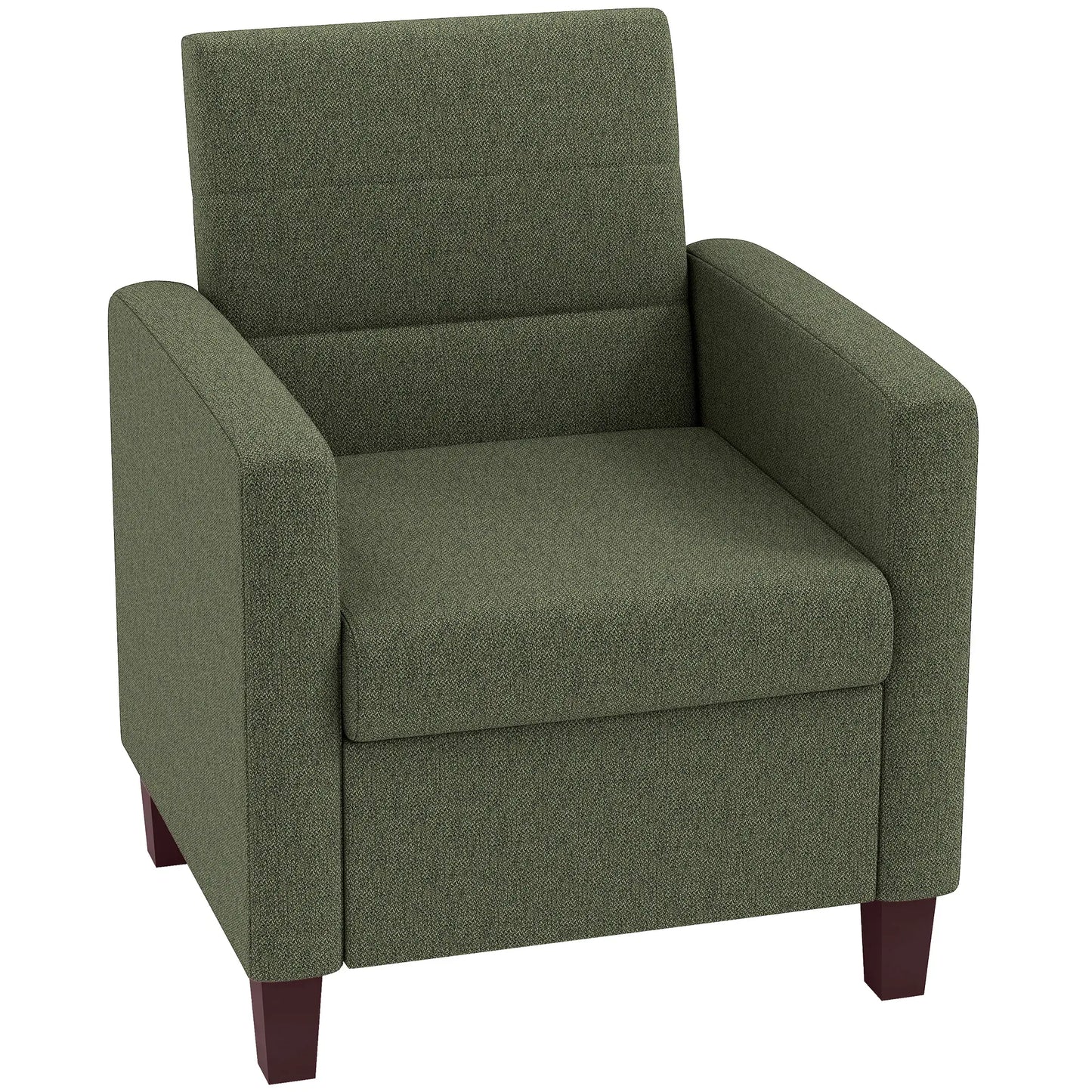 Modern Fabric Accent Chair, Seat Cushion, Non-Slip Pads, Dark Green Accent Chairs at Gallery Canada