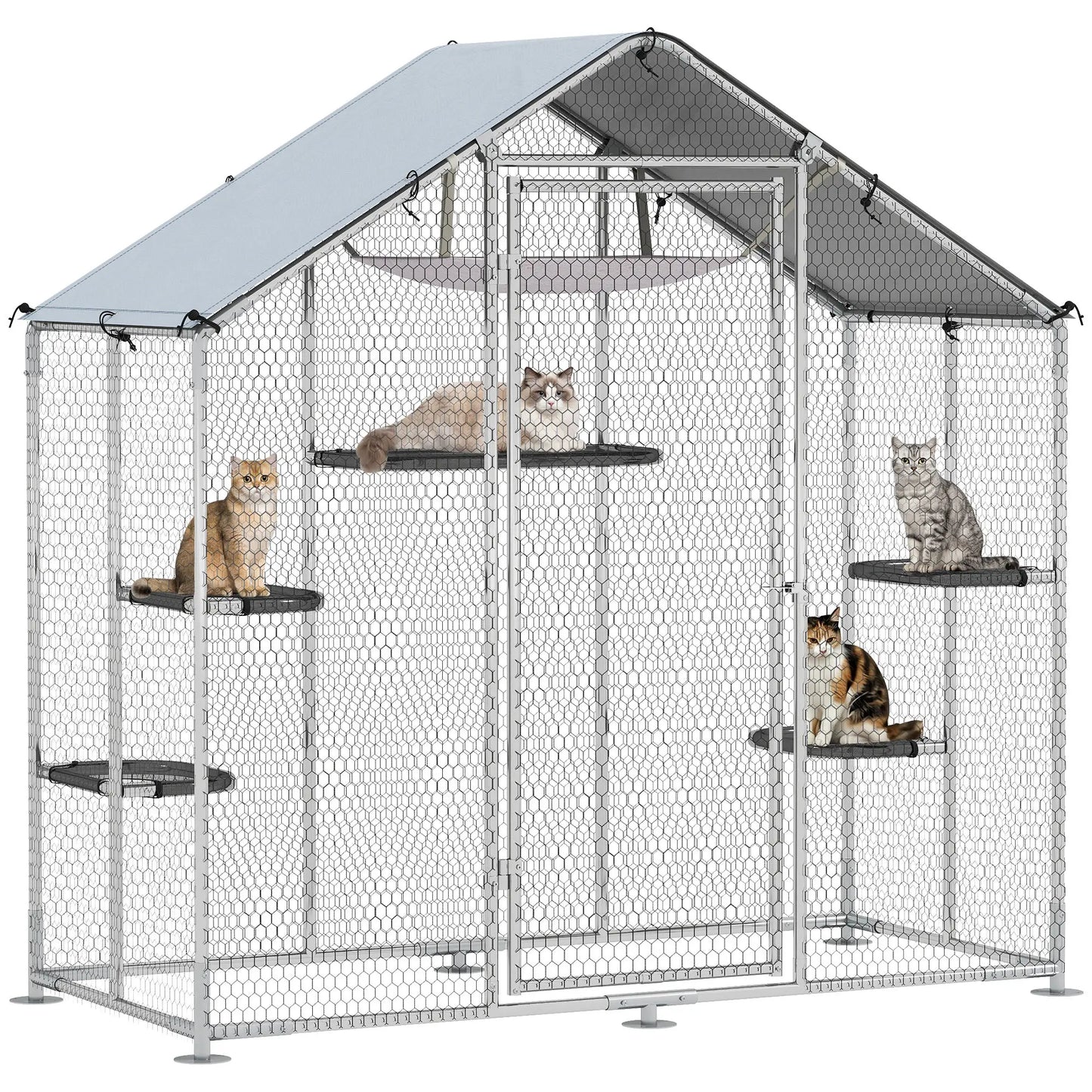 Large Cat Enclosure, Waterproof Cover, 5 Platforms, Hammock Outdoor Cat Enclosures at Gallery Canada