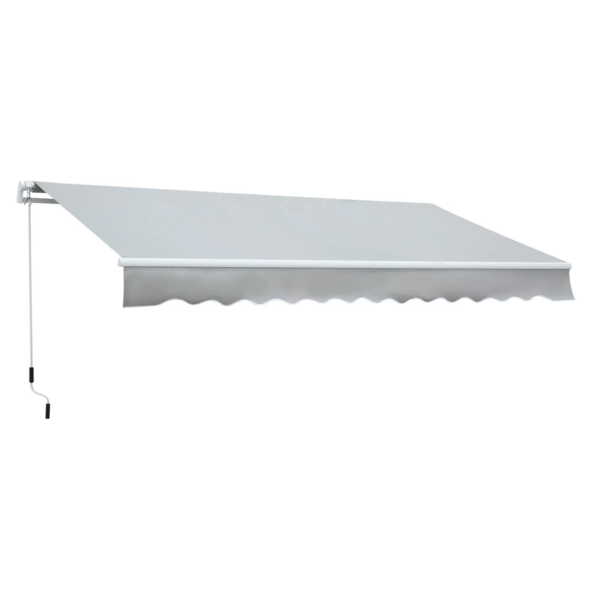 12' x 8' Retractable Awning, Manual Crank, UV Water-Resistant, Grey Deck Awnings at Gallery Canada