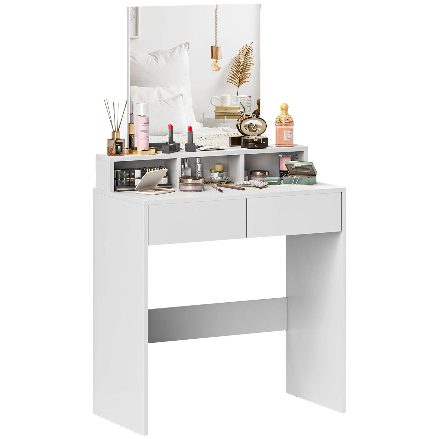 Modern Makeup Vanity Desk with Mirror, Drawers, White Dressing & Vanity Tables at Gallery Canada