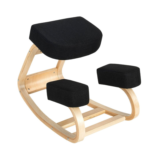 Ergonomic Kneeling Chair Rocking Office Desk Stool Upright Posture, Black