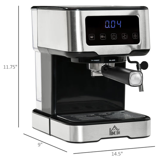 Espresso Machine with Milk Frother Wand, 15-Bar Pump Coffee Maker with 1.5L Removable Water Tank for Espresso, Latte and Cappuccino - Gallery Canada