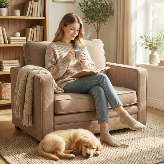 Velvet Fabric Armchair, Wide Seat, Spring Cushion, Solid Wood Legs, Brown Single Sofas Brown, Black at Gallery Canada