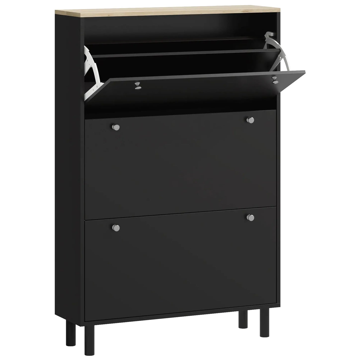 Shoe Storage, 3 Flip Drawers, Adjustable Shelves, 24 Pairs, Black Shoe Storage Cabinets & Racks at Gallery Canada