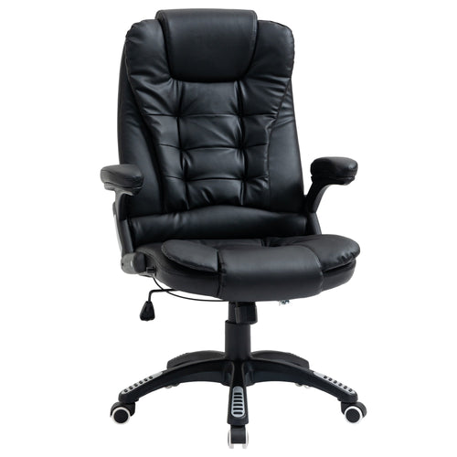 Executive Chair PU Leather Recliner Office Chair, with Swivel Wheels, Arm, Adjustable Height, High Back, Black