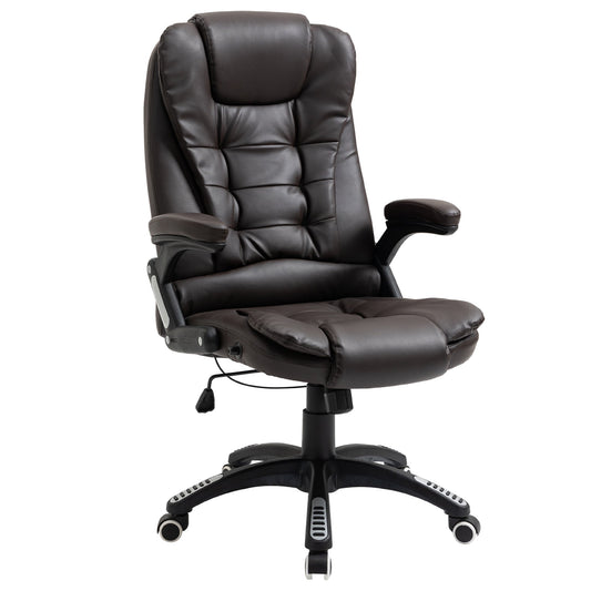 Executive Office Chair High Back PU Leather Computer Chair, with Swivel Wheels, Arm, Adjustable Height, Brown at Gallery Canada