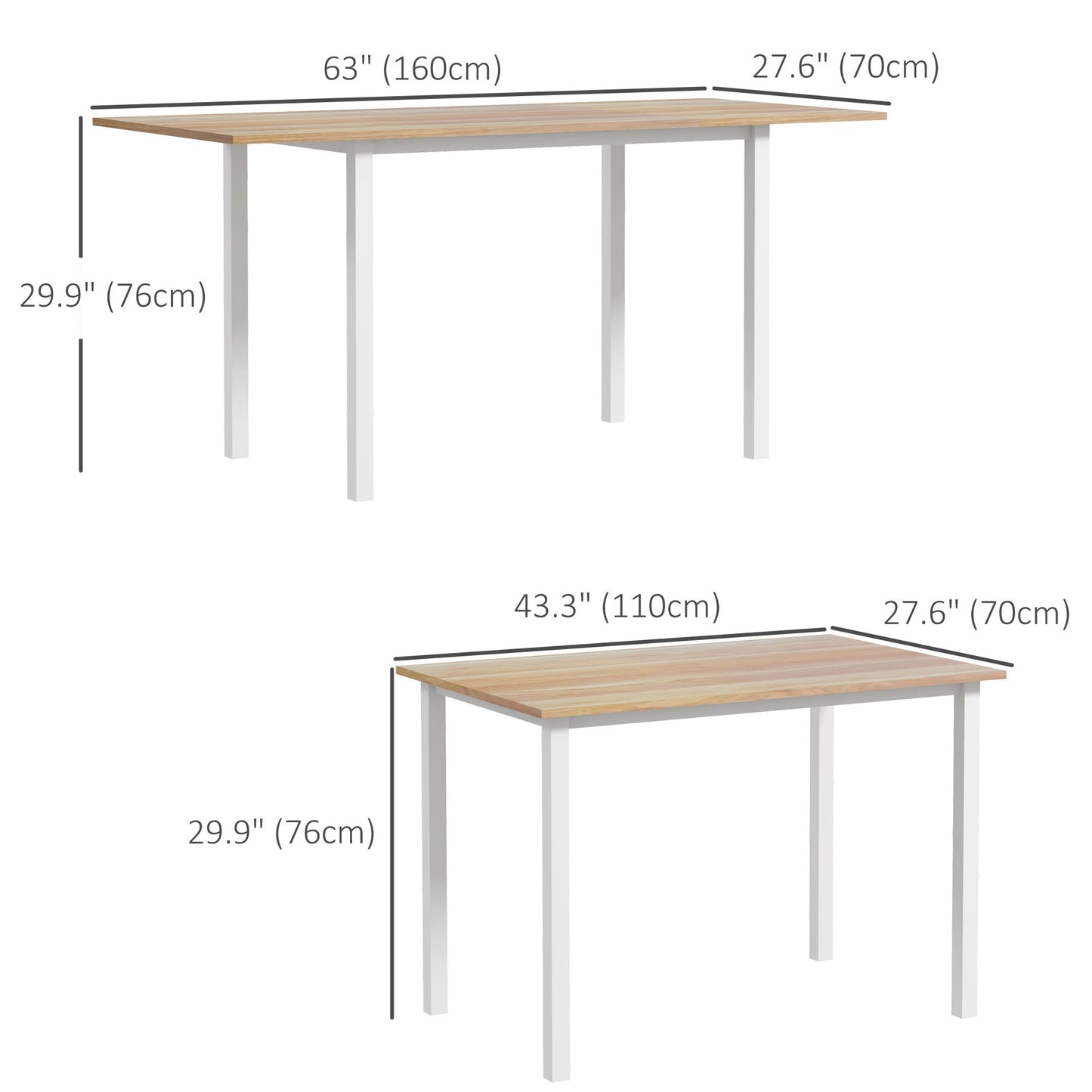 Extending Kitchen Table For Six, Drop Leaf Tables for Small Spaces, Folding Dining Table, Natural at Gallery Canada