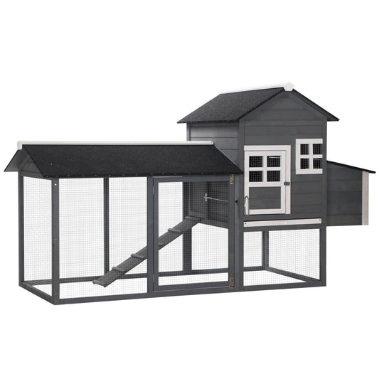 84'' Chicken Coop Deluxe Wooden House Hen Backyard Poultry Hutch Run Box - Gallery Canada