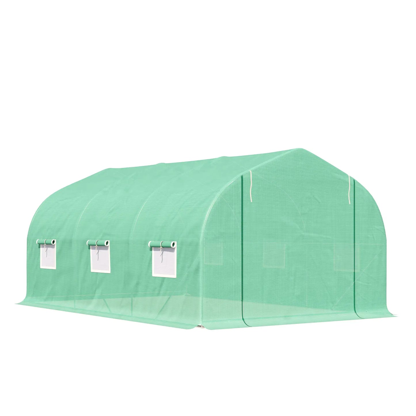 15' x 10' x 7' Walk-In Greenhouse, Steel Frame, Roll Up Door, Green Walk In Greenhouses at Gallery Canada
