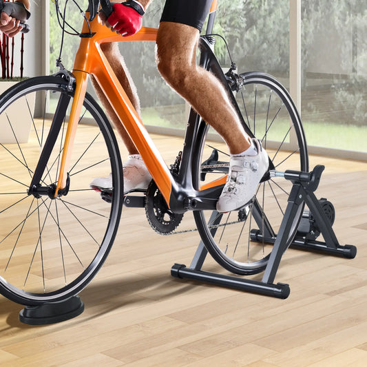 Foldable Indoor Bike Trainer, 26-28" & 700C Wheels, Black Bike Trainer Stands Black at Gallery Canada