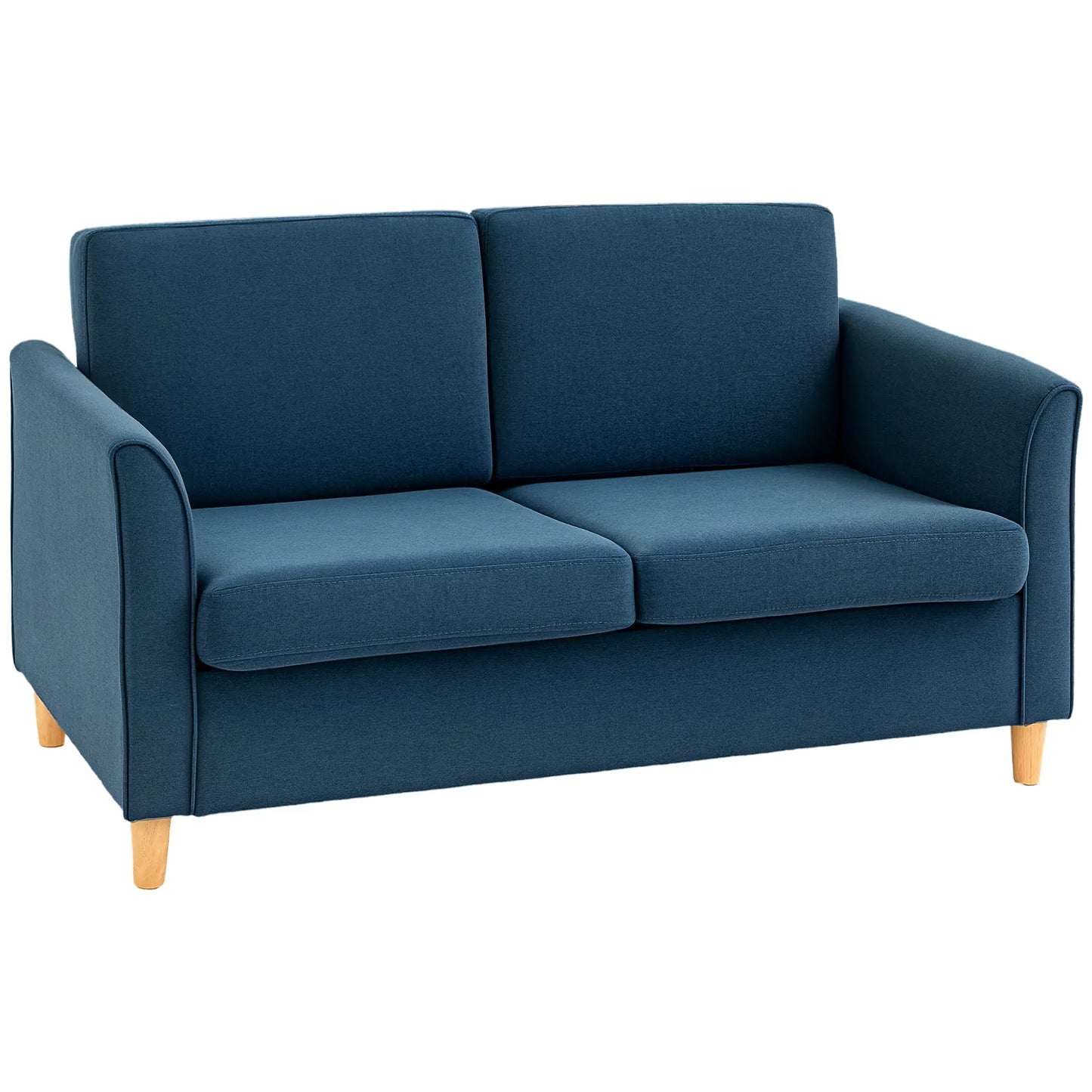 2-Seat Sofa with Armrests, Wood Legs, 2-Seater, Blue 2-Seater Sofas at Gallery Canada