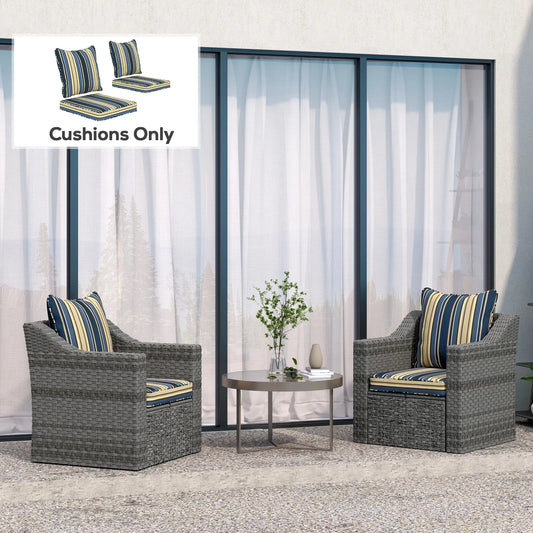 Patio Chair Cushion Set with Back Pillows, 2-Piece, Blue Patio Chair Cushions Blue at Gallery Canada