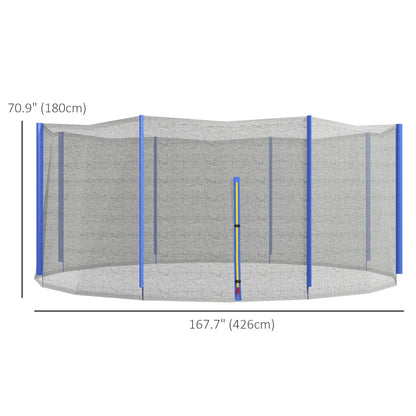 Trampoline Net Enclosure for 14ft Round Trampoline with 8 Straight Poles, Weather-Resistant Trampoline Netting Replacement with Zippered Entrance, Poles Not Included at Gallery Canada