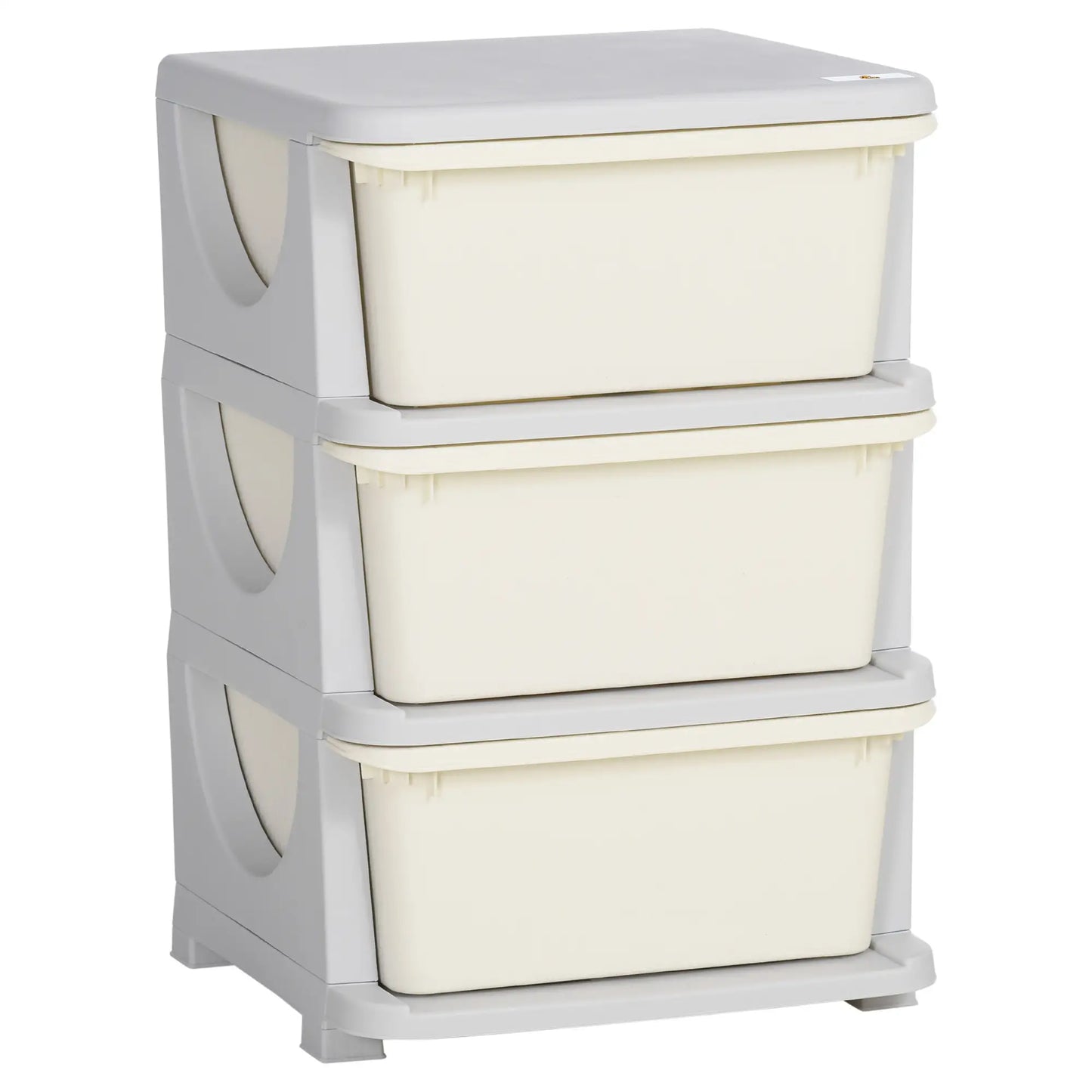 3 Tier Kids Toy Organizer, 3 Plastic Drawers, Cream White Baby & Kids Storage at Gallery Canada