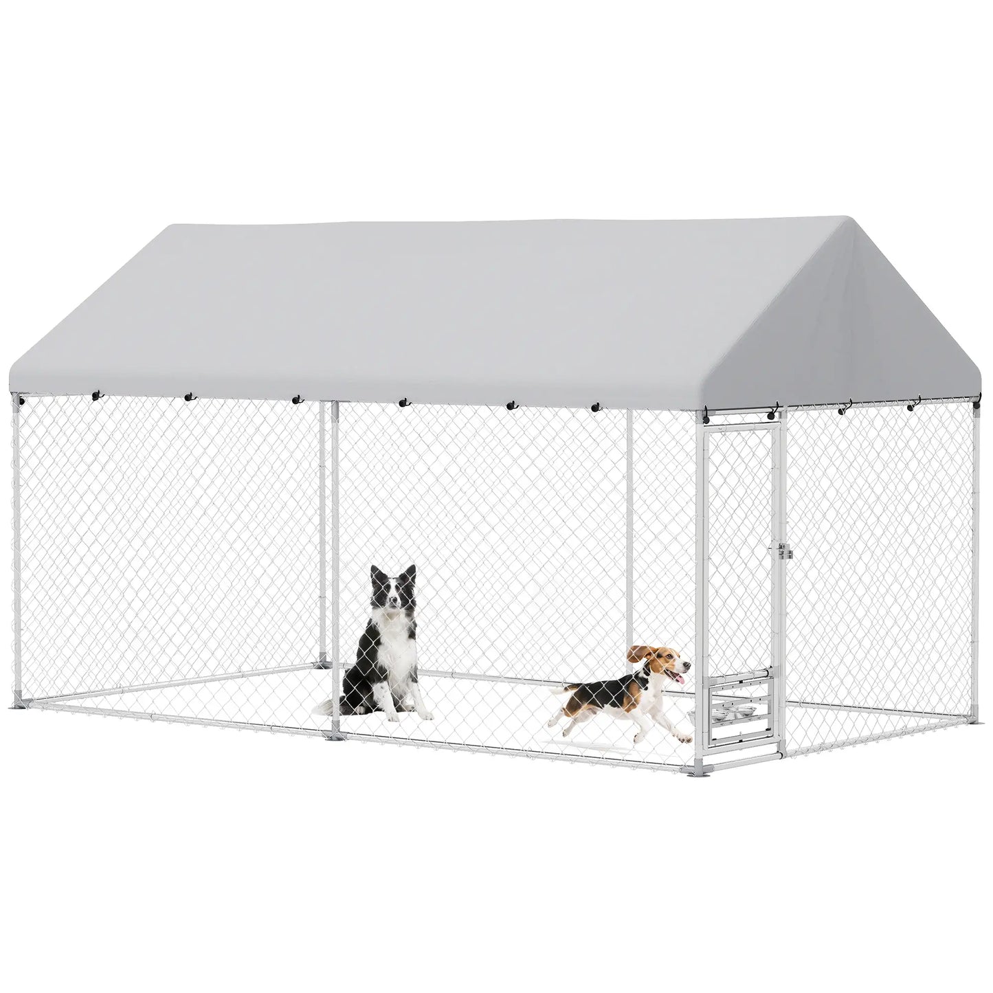 Outdoor Dog Run, Adjustable Bowls, Waterproof Cover, Escape-Proof Lock, 13.1' x 7.5' x 7.5' Houses, Kennels & Pens at Gallery Canada