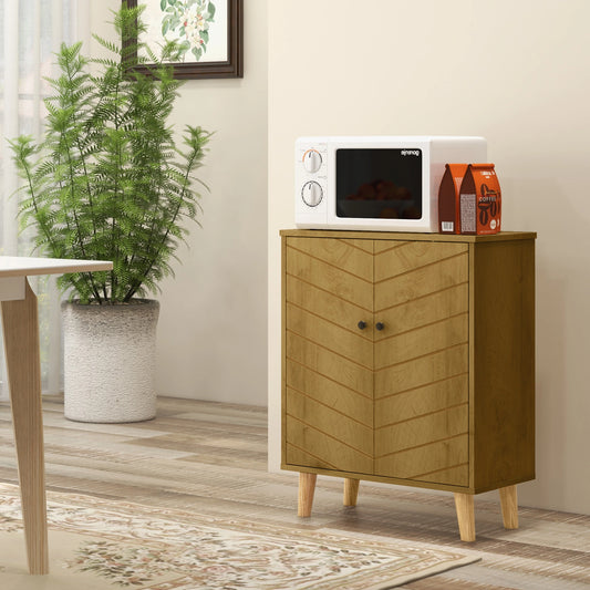 Storage Cabinet with Doors, Shelf, Wood Legs, Living Room, Bathroom Kitchen Pantry Cabinets Natural at Gallery Canada