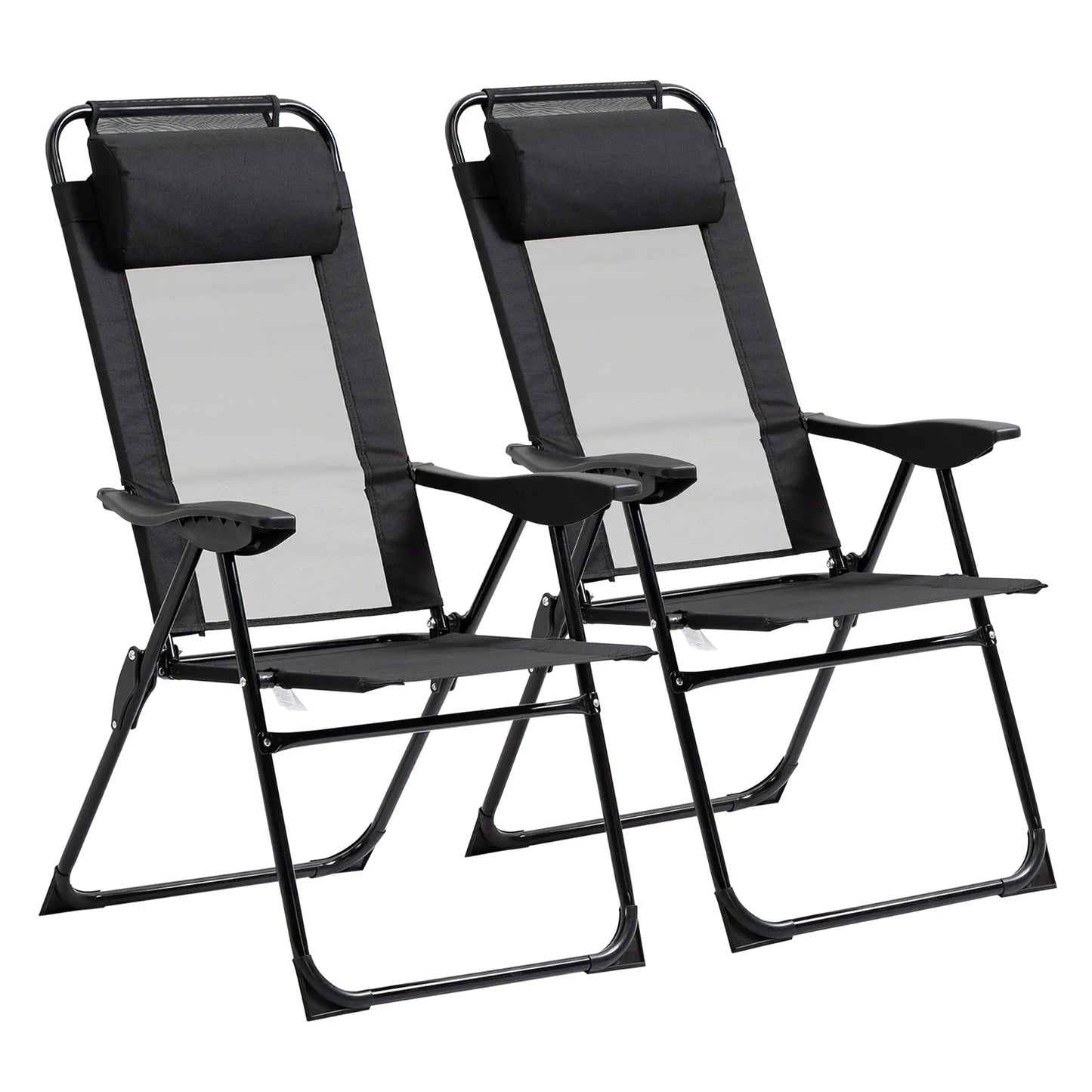 Double Camping Chairs, Foldable, Reclining, Headrest, Black Patio Chairs at Gallery Canada